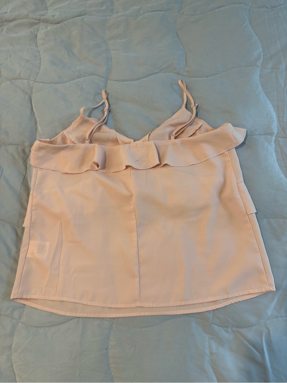 Express Blush Pink Ruffle Pearl-Button Cami - Picture 2 of 2